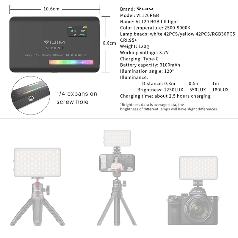 Nova Luz de Preenchimento RGB  - Photography Lighting avaliação e preço