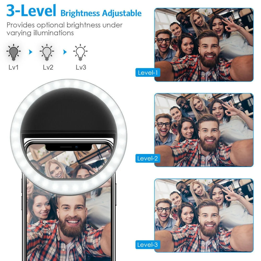 Luz de selfie LED com carregam - Photography Lighting avaliação e preço